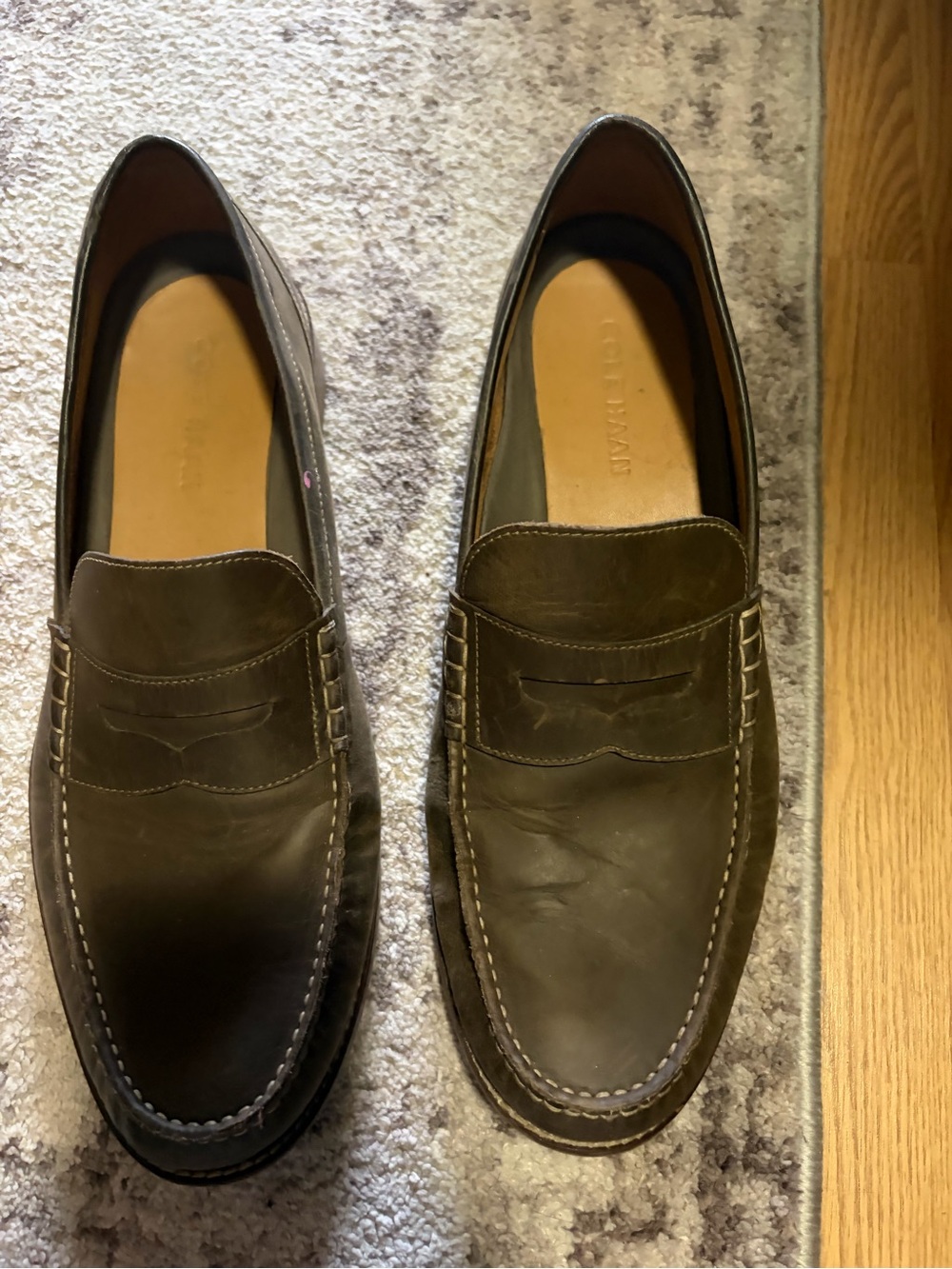 Cole Haan Men's Brown Leather Penny Loafers